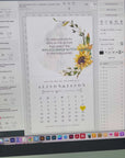 MARISOL Photo Calendar Save the Date with Sunflowers