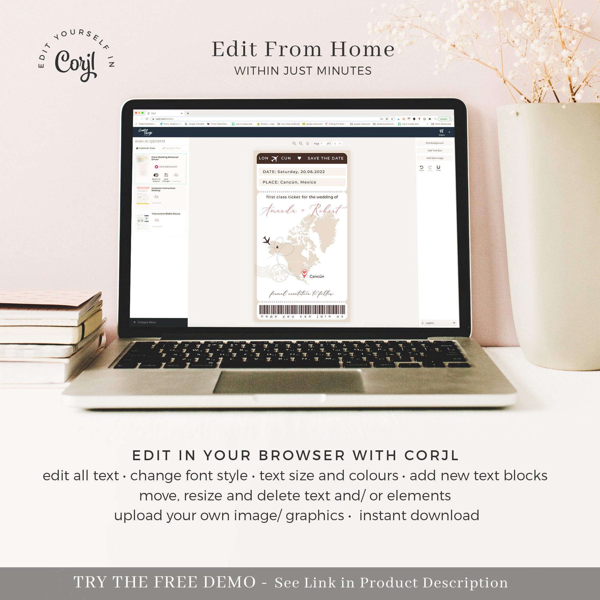 Sofia | Boarding Pass Save the Date Evite