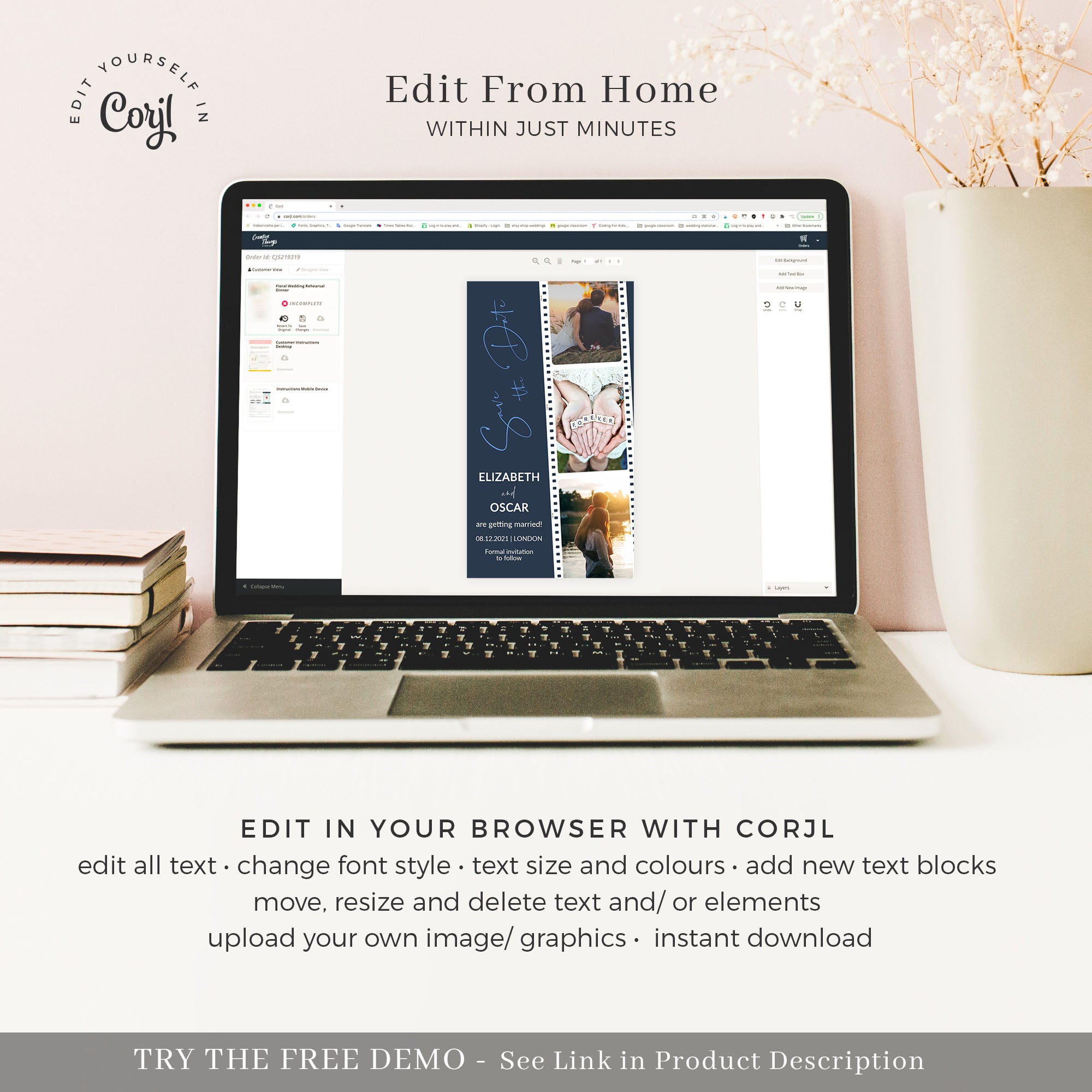 Photo Booth Strip Save the Date Evite