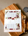 Rosita | Blush & Burgundy Wedding Invitation Set Template