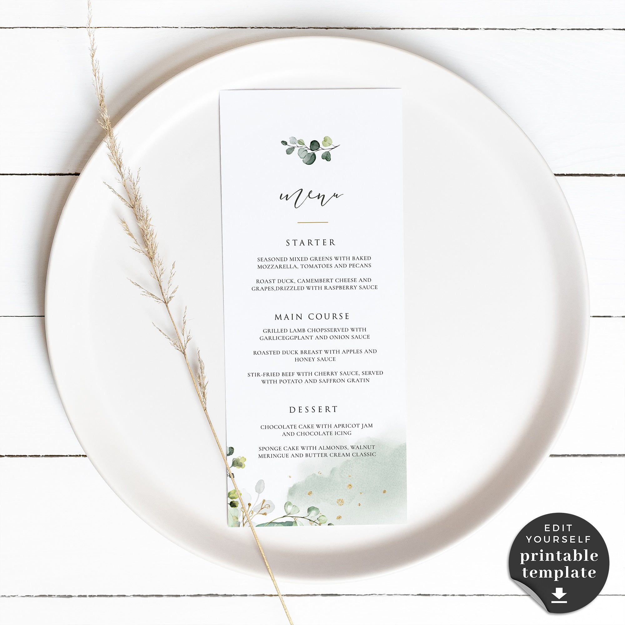 Flora | Wedding Menu Template