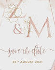 Rose Gold Save the Date Card