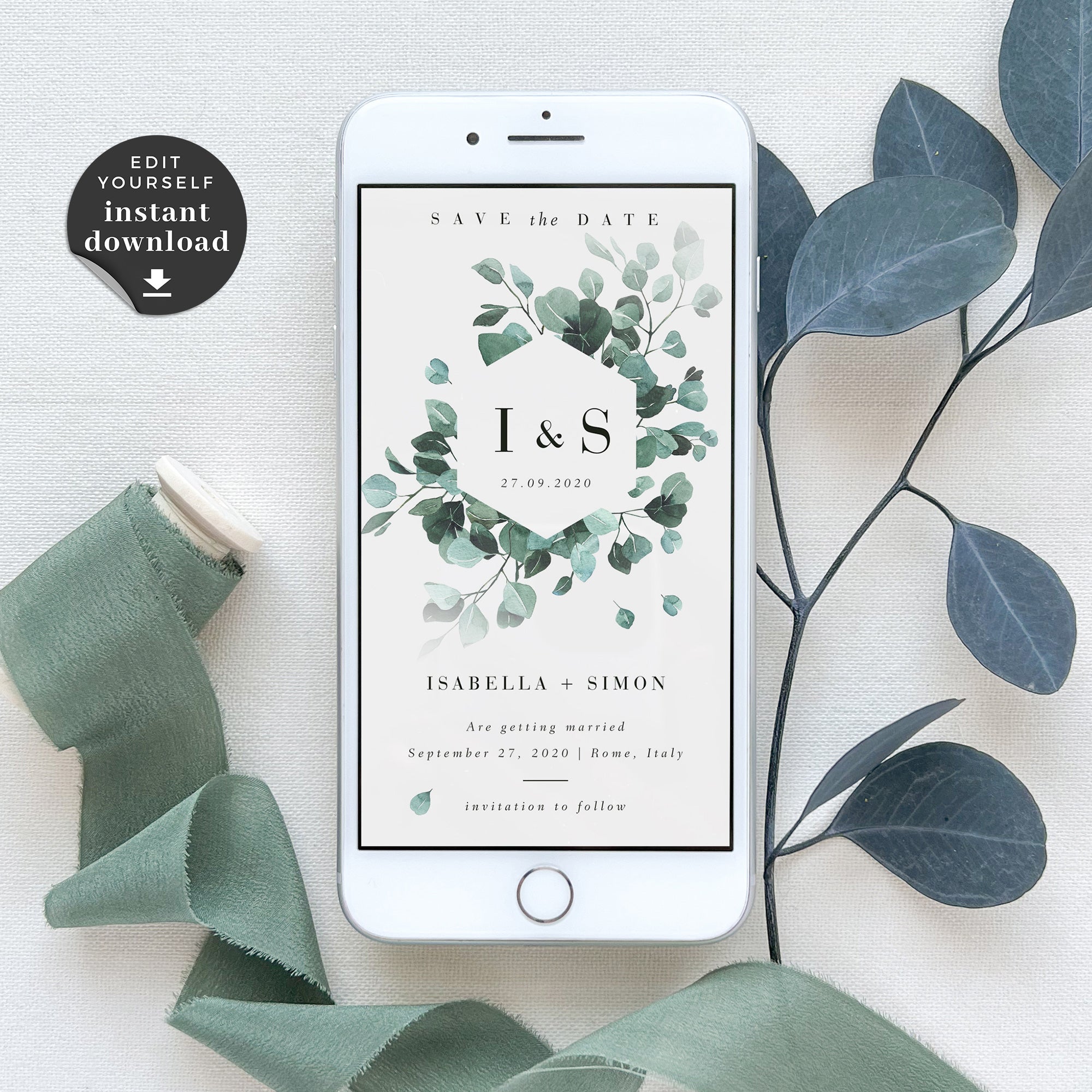 Luisa | Eucalyptus Electronic Save the Date