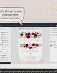 Rosita - Blush & Burgundy wedding invitation suite