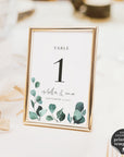 Luisa | Eucalyptus Wedding Table numbers Template
