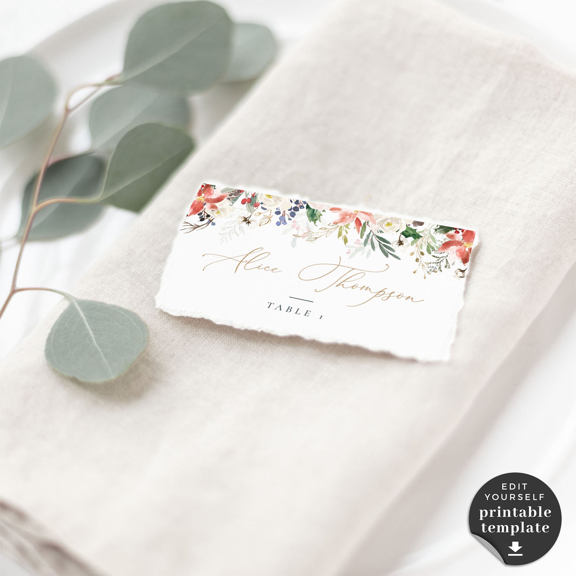 Natalia | Printable Christmas Wedding Table Place Cards
