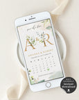 Flora | Greenery Calendar Save the Date Evite