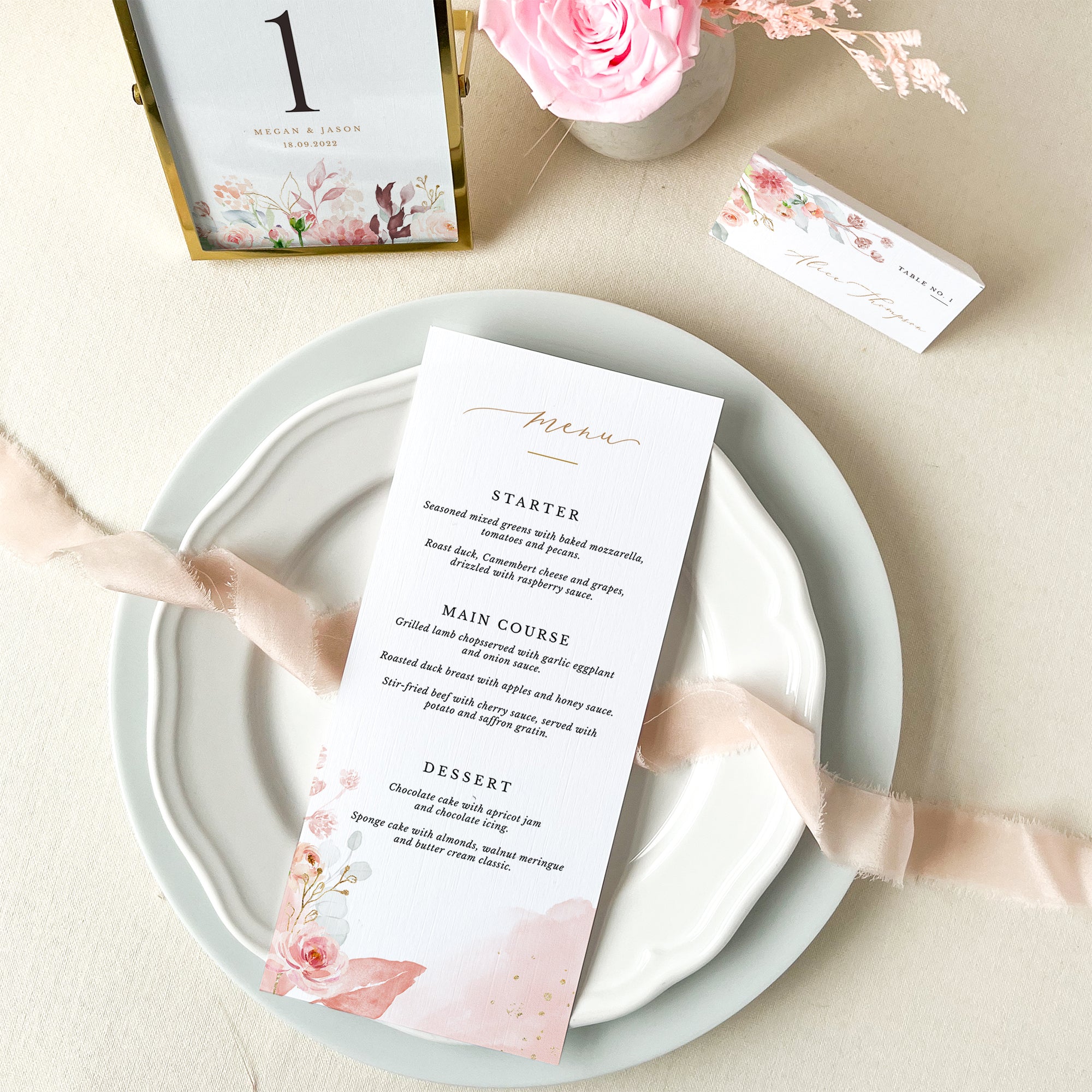 Fiorella | Printable Wedding Menu Card
