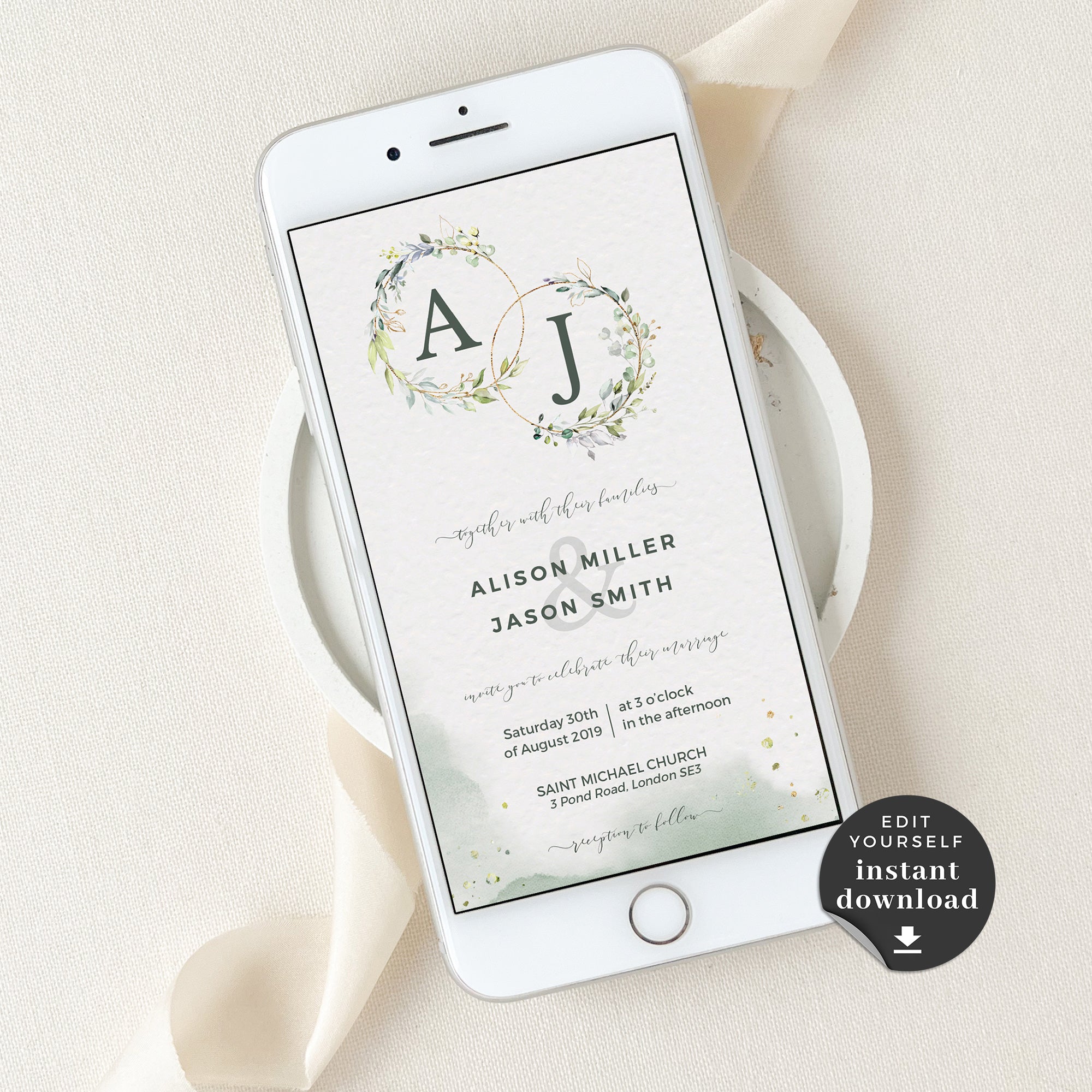 Rustic Electronic Wedding Invitation