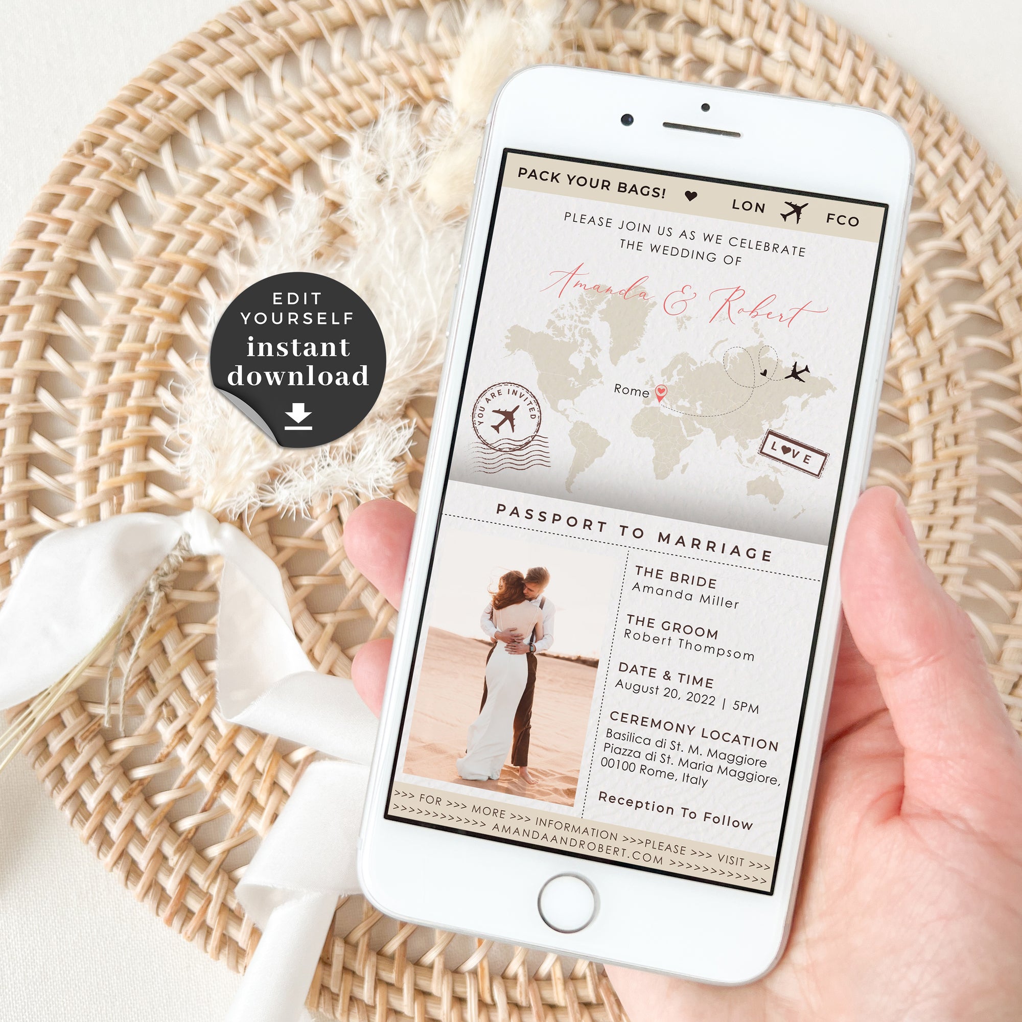 Sofia | Passport Wedding Invitation Digital