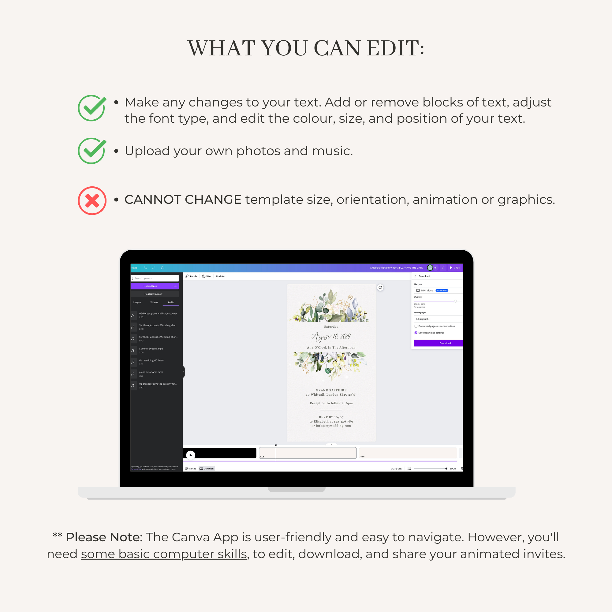 FLORA | Rustic Wedding Invitation Video Template