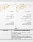 Dora | Printable Wedding Menu Template