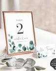 Luisa | Eucalyptus Wedding Table numbers Template