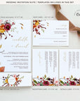 Ambra | Fall Wedding Invitation Template with RSVP