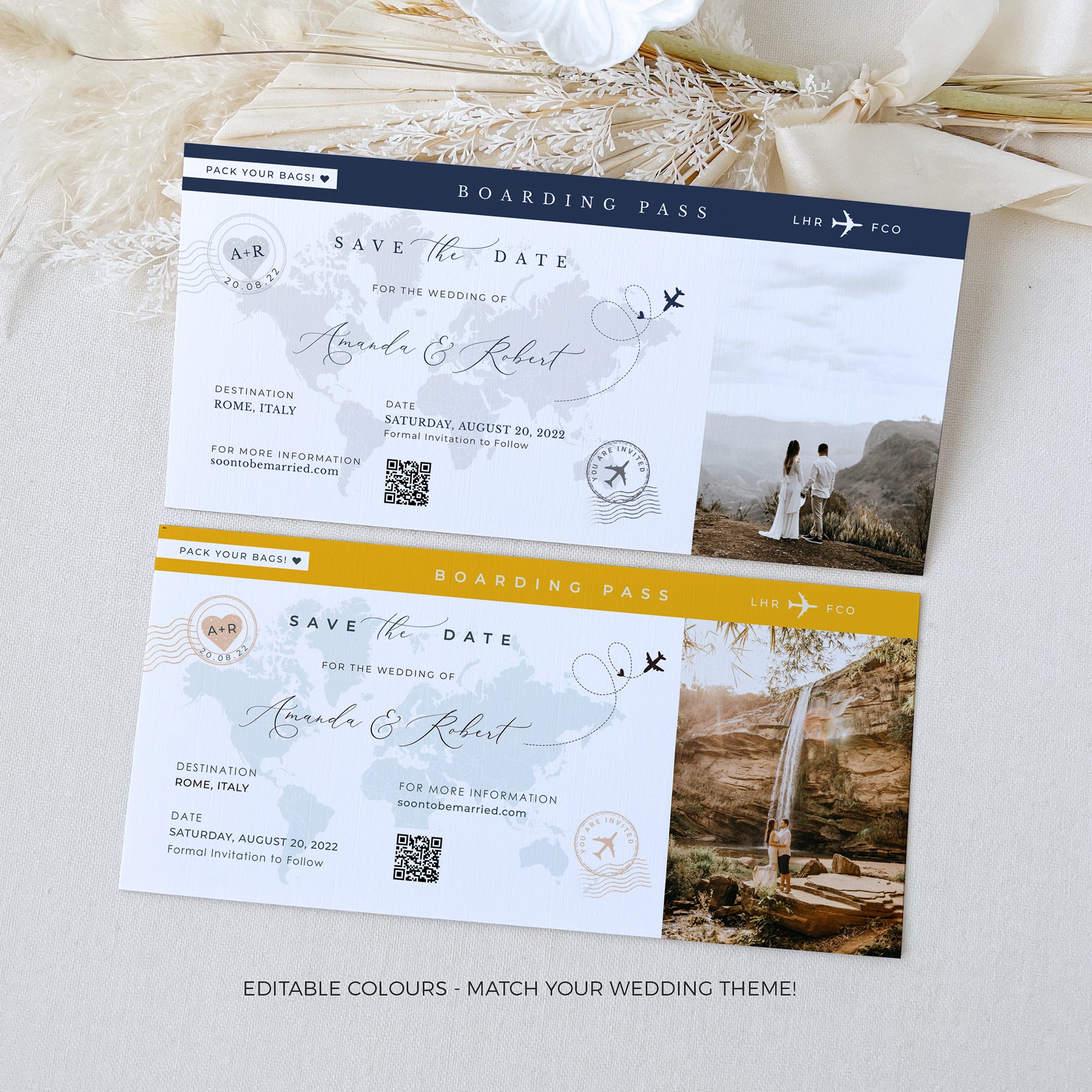 Sofia | Save The Date Boarding Pass Template