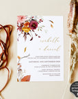 Ambra | Fall Wedding Invitation Template with RSVP