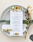 Marisol | Sunflowers Wedding Menu Template