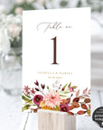 Ambra | Fall Wedding Table Numbers Printable