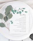 Luisa | Eucalyptus Wedding Menu Template