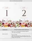 Ambra | Fall Wedding Table Numbers Printable