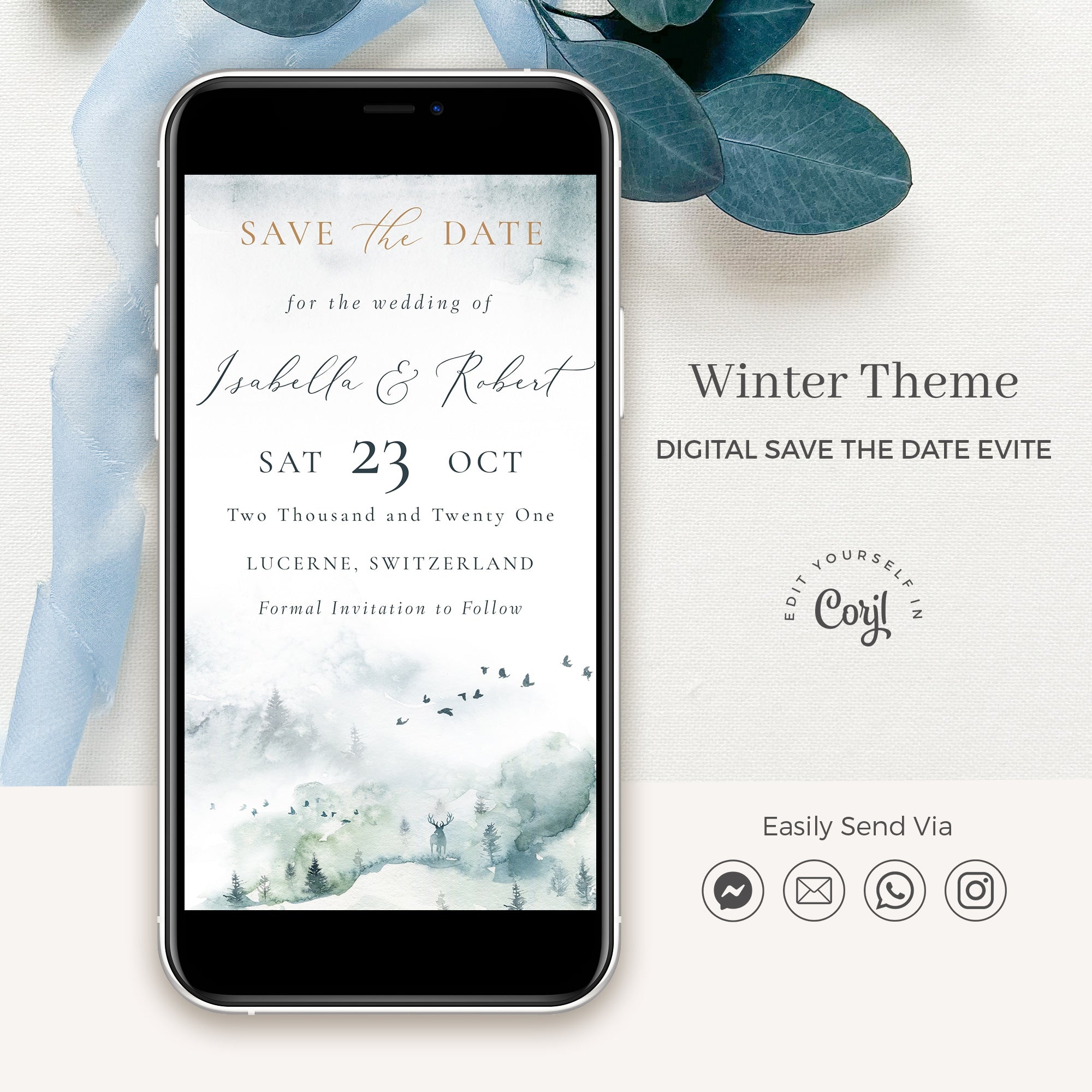 Mountain Theme Digital Save the Date