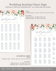 Natalia | Christmas Wedding Seating Chart Template