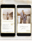 Passport Save The Date Video Template - White & Gold