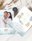 Marina | Beach Themed Wedding Invitation Template