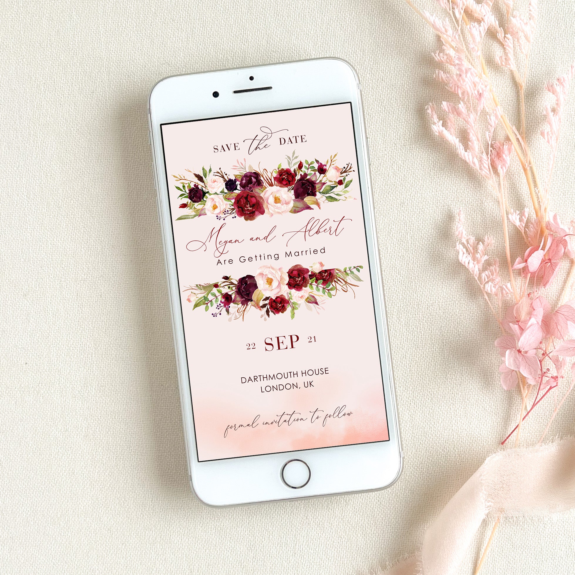 Rosita | Marsala Blush Electronic Save the Date