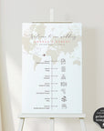 Sofia | World Map Wedding Timeline Sign Template