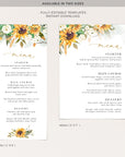 Marisol | Sunflowers Wedding Menu Template