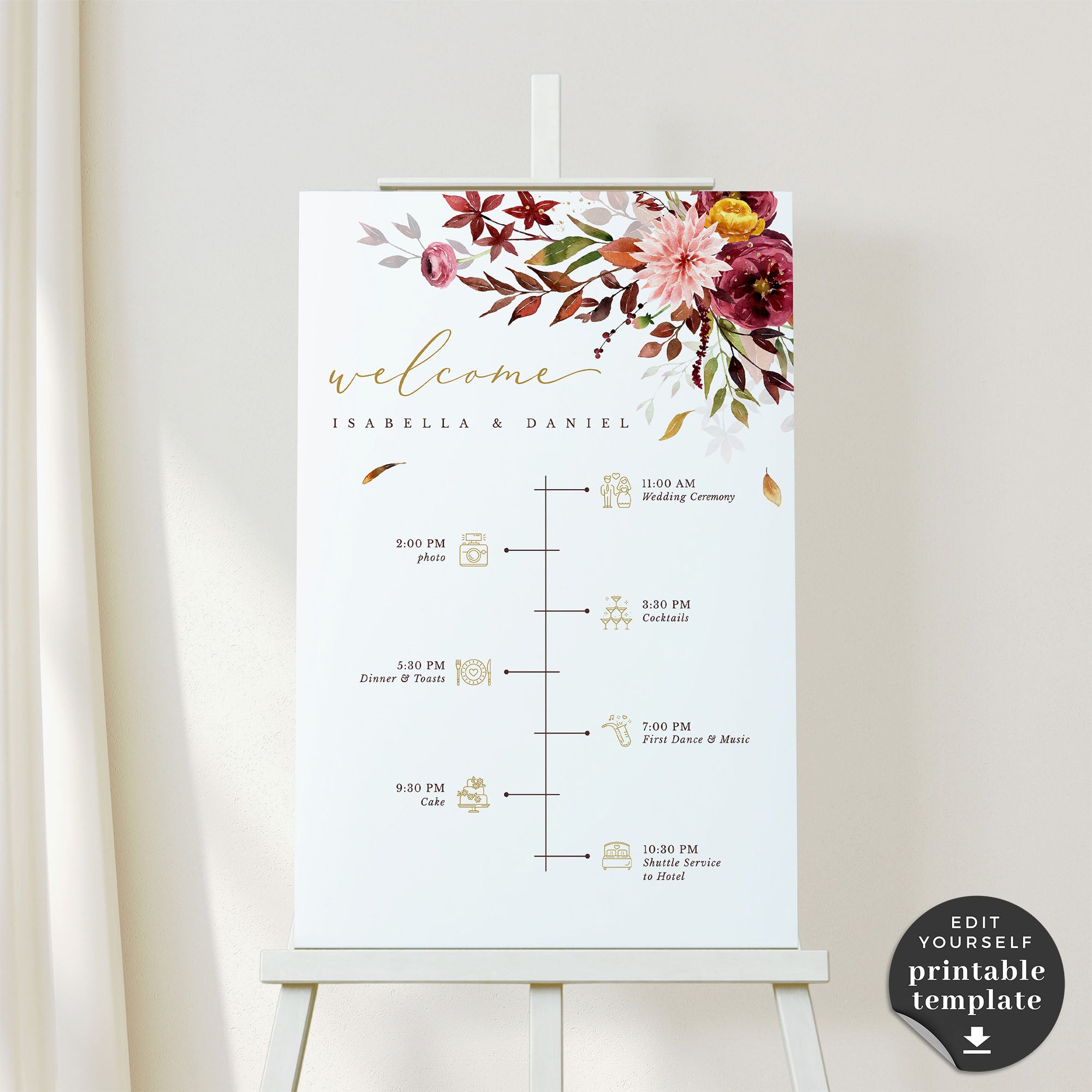 Ambra | Fall Wedding Order of Events Template