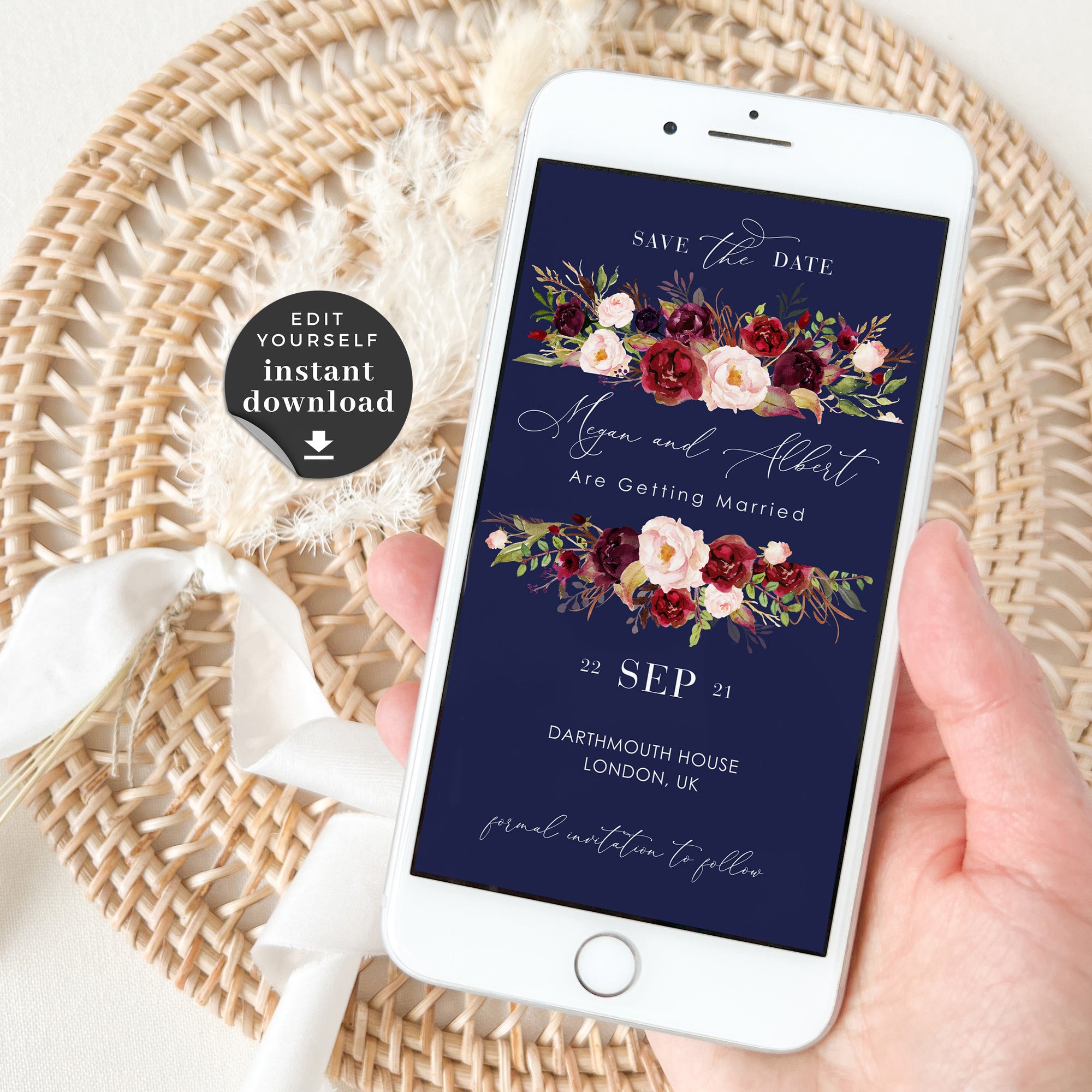 Rosita | Marsala Blush Electronic Save the Date