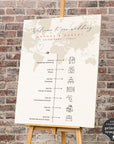 Sofia | World Map Wedding Timeline Sign Template