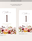 Ambra | Fall Wedding Table Numbers Printable