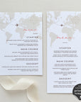 Sofia | World Map Wedding Menu Template
