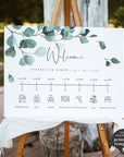 Luisa | Eucalyptus Wedding Timeline Sign Template