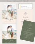 Giulia | Minimalist Wedding Thank You Card With Photo Printable