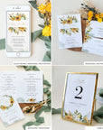 Marisol | Sunflowers Wedding Printable Stationery Templates Bundle