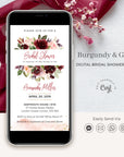 Rossella | Burgundy Bridal Shower Electronic Invitation