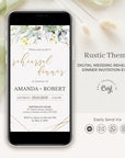 FLORA Greenery Rehearsal Dinner Digital Invitation