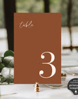 SIENNA Terracotta Table Numbers Wedding Printable