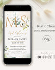 Flora | Rustic Bridal Shower Electronic Invitations