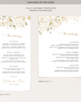 Dora | Printable Wedding Menu Template