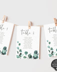 Luisa | Eucalyptus Wedding Seating Cards Template