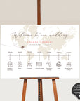 Sofia | World Map Wedding Timeline Sign Template