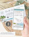 Mira | Tropical Save the Date Boarding Pass Template