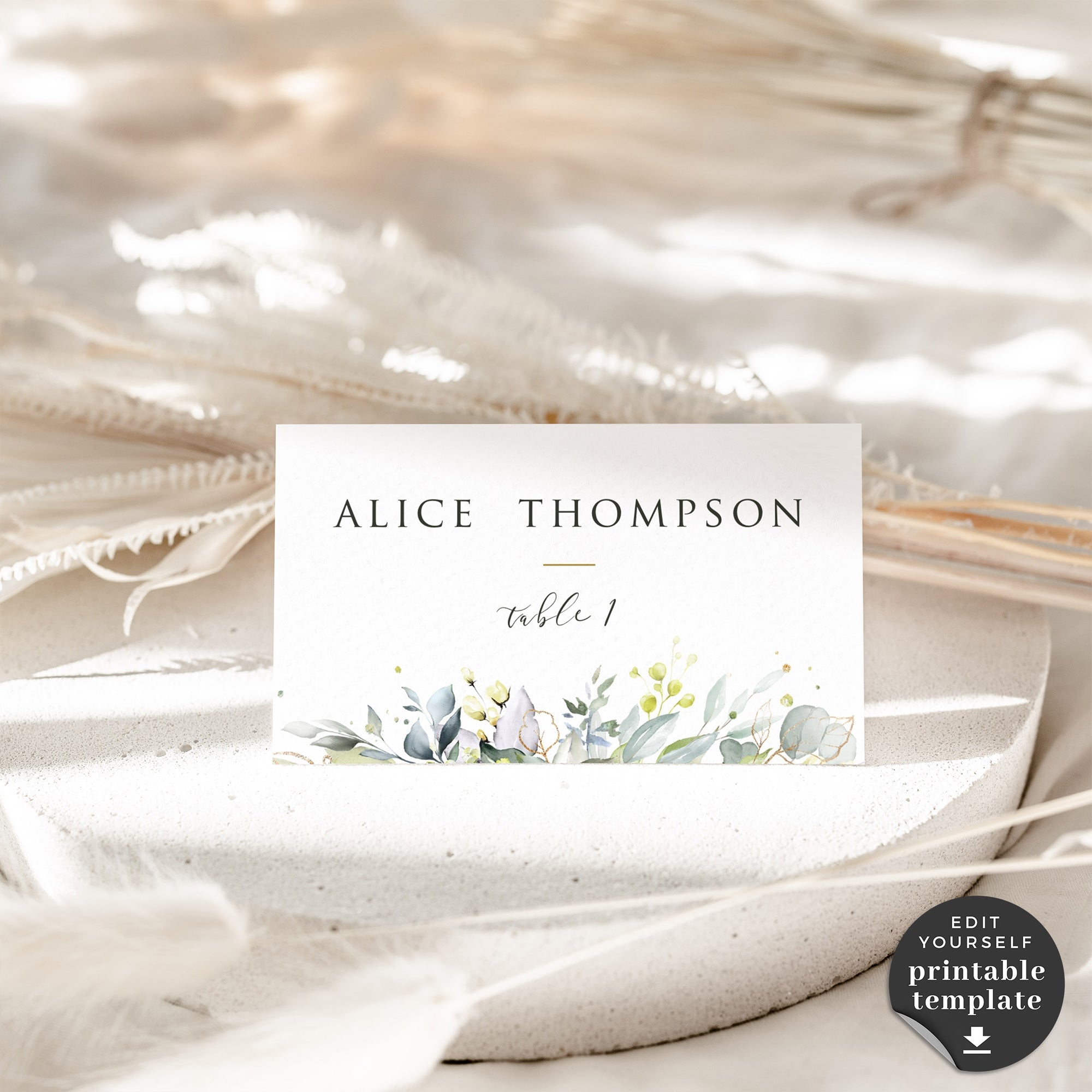 Flora | Wedding Place Cards Template