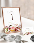 Ambra | Fall Wedding Table Numbers Printable