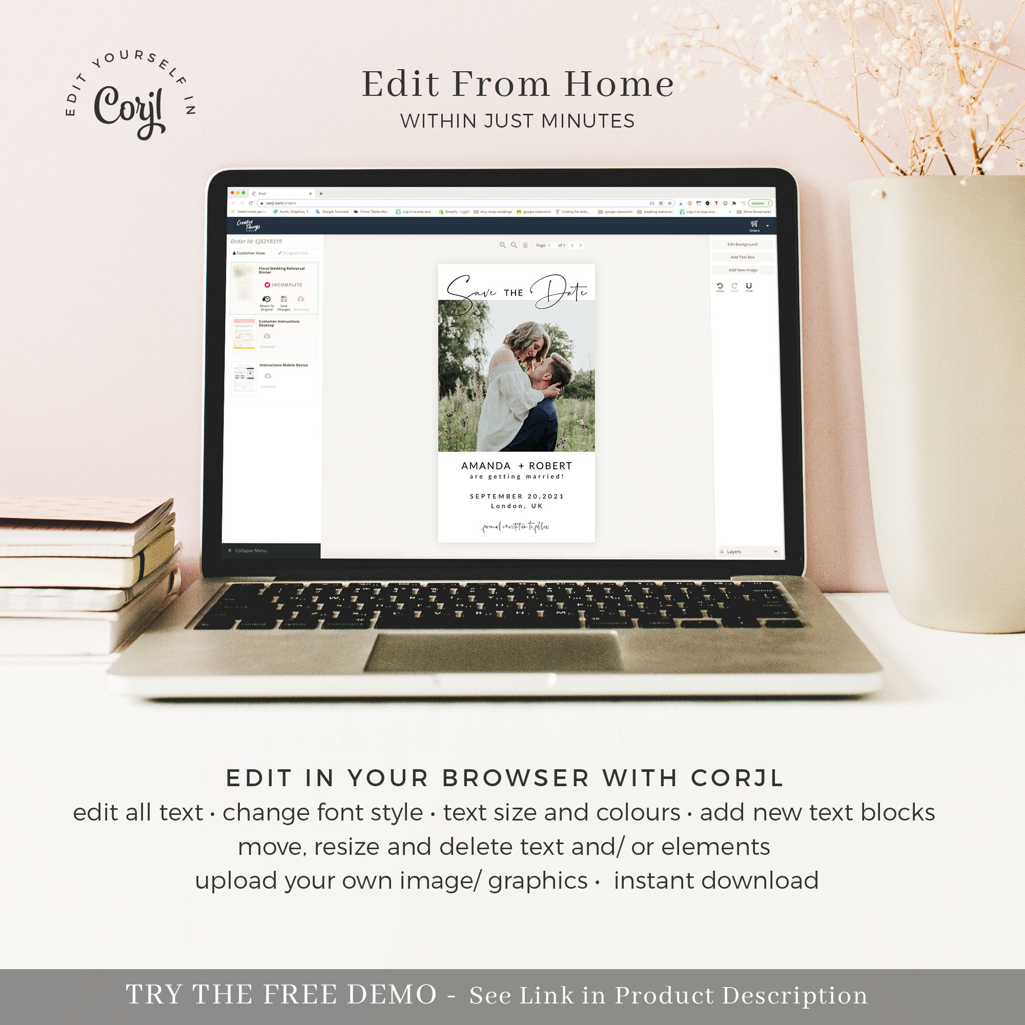 Giulia | Geometric Modern Electronic Save the Date